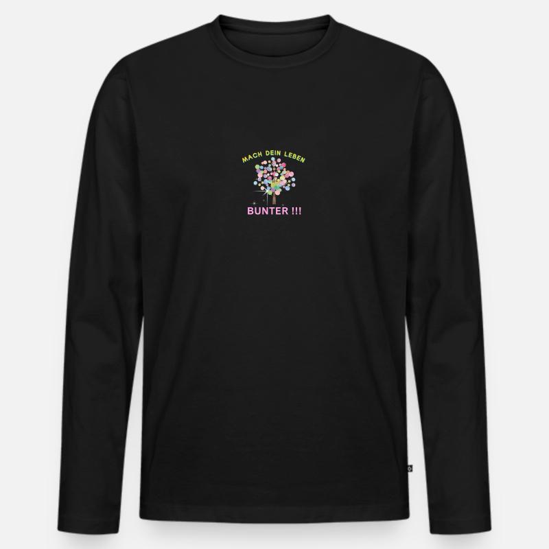 Baum - Männer Premium Bio Langarmshirt - Schwarz