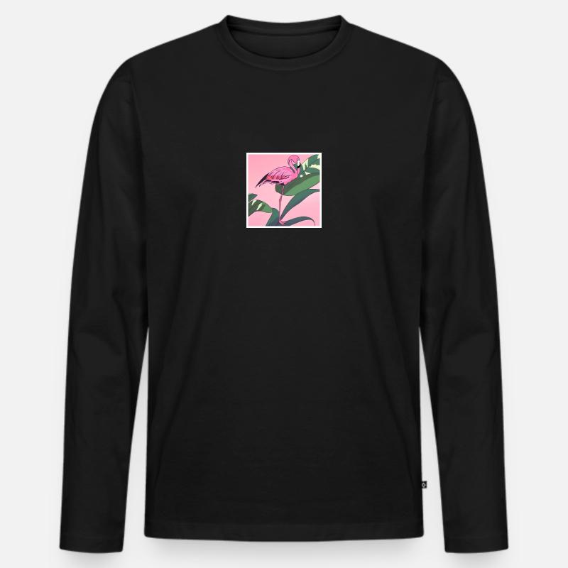 Flamingo#2 - Männer Premium Bio Langarmshirt - Schwarz