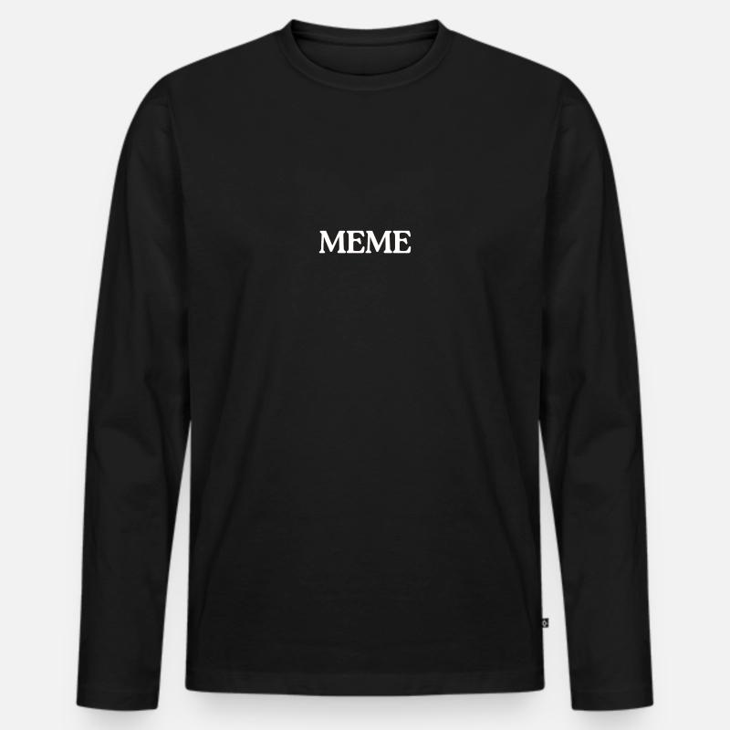 Meme - Männer Premium Bio Langarmshirt - Schwarz