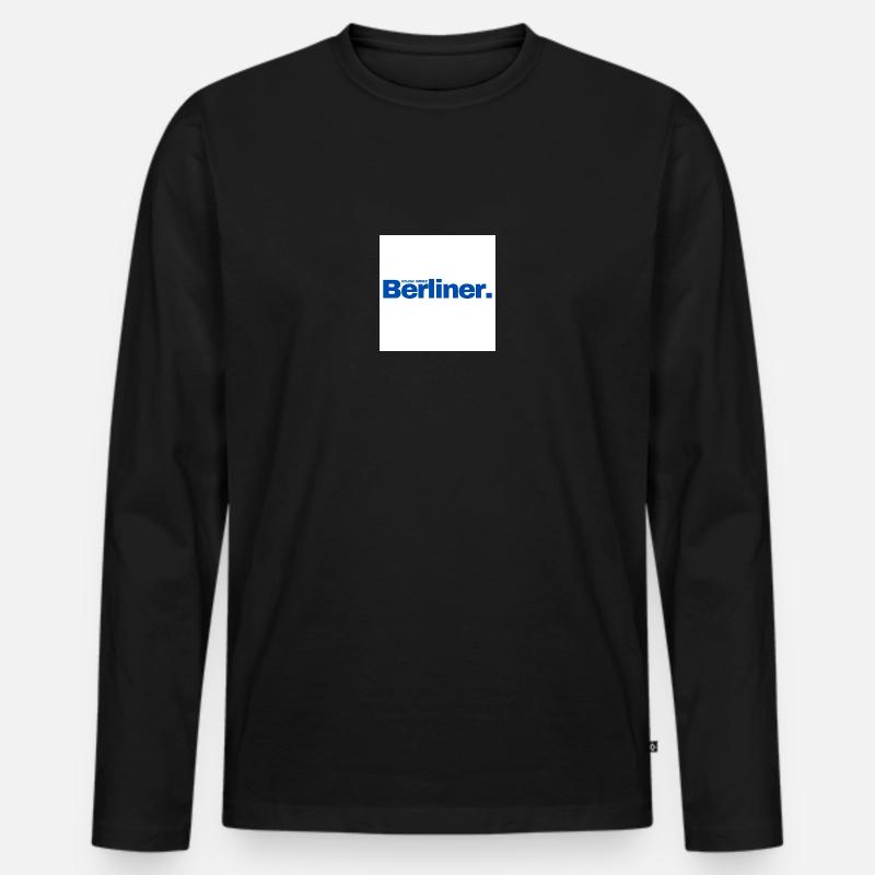 Schon immer Berliner. - Männer Premium Bio Langarmshirt - Schwarz