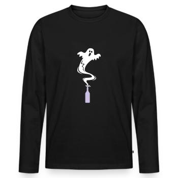 de bouteille - T-shirt manches longues Premium bio Homme - noir - Devant - Nico (187cm)
