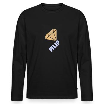Edel Filip - Männer Premium Bio Langarmshirt - Schwarz - Vorne - Nico (187cm)