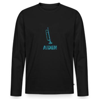 Brass Band Aiden - Men's Premium Organic Long Sleeve Shirt - black - Front - Nico (187cm)