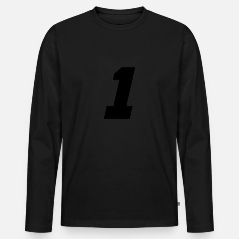1 - Männer Premium Bio Langarmshirt - Schwarz