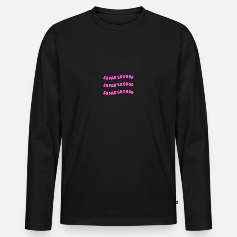 so far so good pink - Männer Premium Bio Langarmshirt - Schwarz