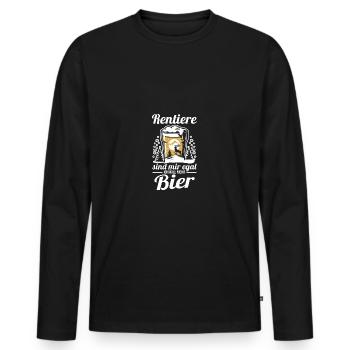 Santa Claus Christmas Party Christmas Mulled Wine - Men's Premium Organic Long Sleeve Shirt - black - Front - Nico (187cm)