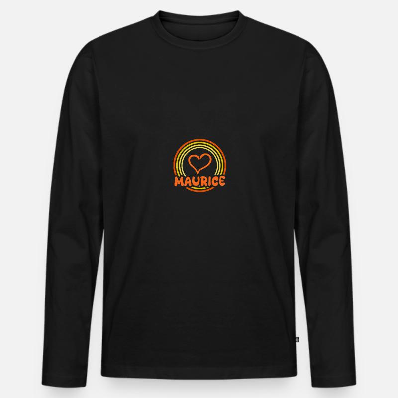 Name Maurice - Männer Premium Bio Langarmshirt - Schwarz
