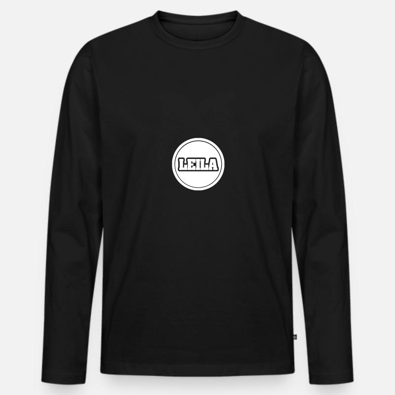 Vorname Leila - Männer Premium Bio Langarmshirt - Schwarz