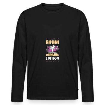 Rimini Party Holidays - Men's Premium Organic Long Sleeve Shirt - black - Front - Nico (187cm)
