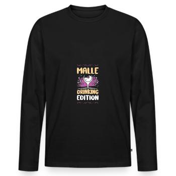 Malle Party Vacances - T-shirt manches longues Premium bio Homme - noir - Devant - Nico (187cm)