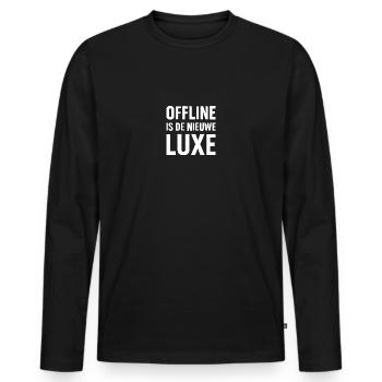 Offline est le nouveau design de t-shirt de luxe - T-shirt manches longues Premium bio Homme - noir - Devant - Nico (187cm)