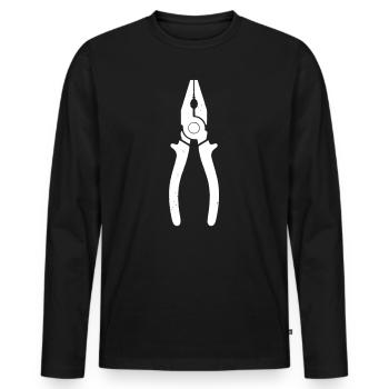 Combination Pliers Pliers Tool Craft - Men's Premium Organic Long Sleeve Shirt - black - Front - Nico (187cm)
