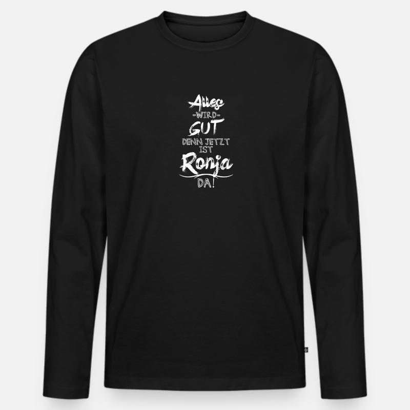 Ronja - Männer Premium Bio Langarmshirt - Schwarz