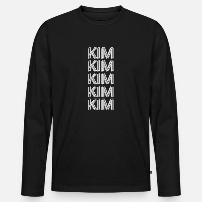 Kim - Männer Premium Bio Langarmshirt - Schwarz