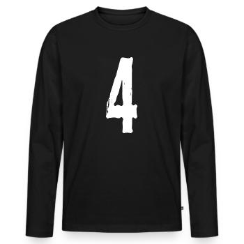 Numéro 4! Fétiche ! - T-shirt manches longues Premium bio Homme - noir - Devant - Nico (187cm)