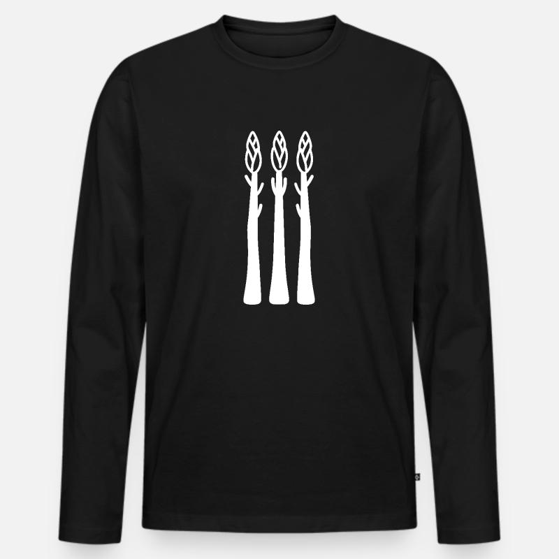Spargel - Männer Premium Bio Langarmshirt - Schwarz