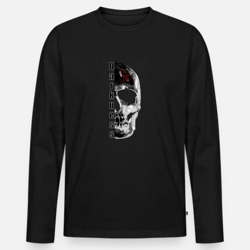 finsterniss - Männer Premium Bio Langarmshirt - Schwarz