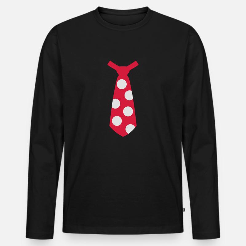 Krawatte - Männer Premium Bio Langarmshirt - Schwarz