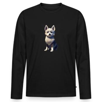 Alaskan Klee Kai Hund - Alaskan Klee Kai - Männer Premium Bio Langarmshirt - Schwarz - Vorne - Nico (187cm)
