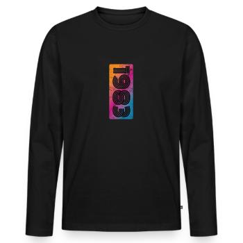 Millésime 1983 - T-shirt manches longues Premium bio Homme - noir - Devant - Nico (187cm)