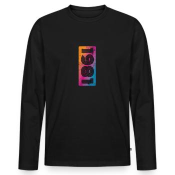 Millésime 1981 - T-shirt manches longues Premium bio Homme - noir - Devant - Nico (187cm)