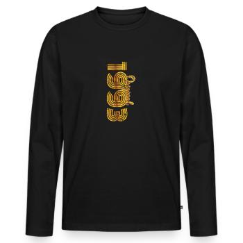 1993 30. Geburtstag - Männer Premium Bio Langarmshirt - Schwarz - Vorne - Nico (187cm)