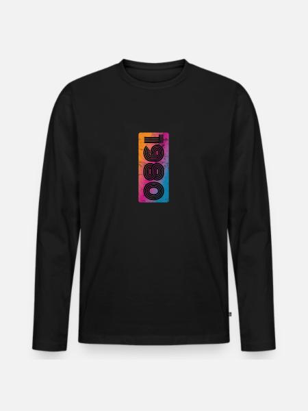 Années 1980 - T-shirt manches longues Premium bio Homme - noir
