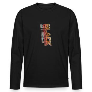 Black Sheep Retro - Männer Premium Bio Langarmshirt - Schwarz - Vorne - Nico (187cm)
