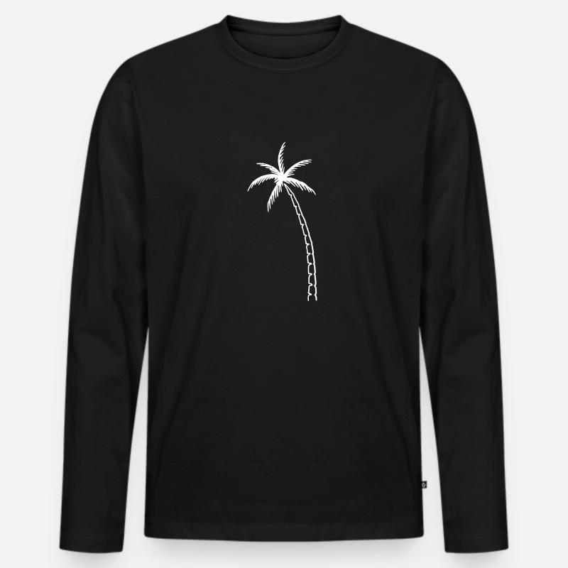Palme Palm - Männer Premium Bio Langarmshirt - Schwarz