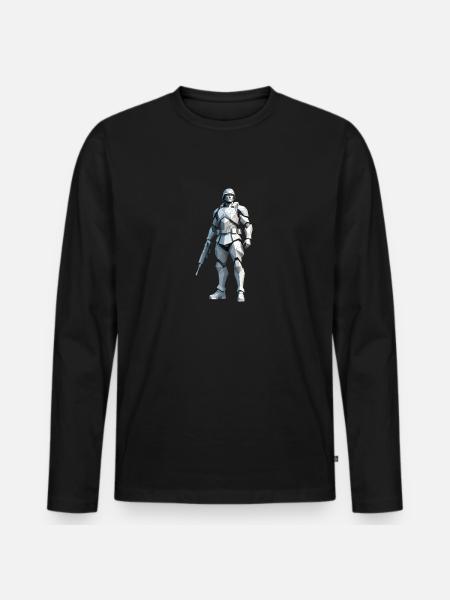 Soldier - Low Poly Army Design - Men's Premium Organic Long Sleeve Shirt - black