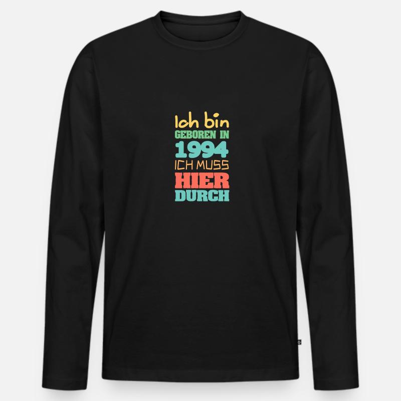 1994 - Männer Premium Bio Langarmshirt - Schwarz