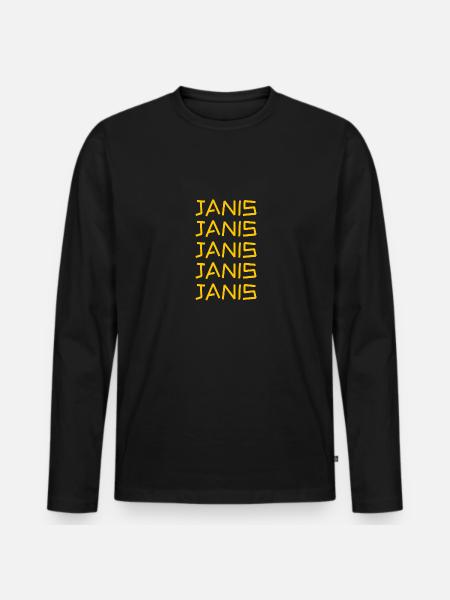 Prénom Janis - T-shirt manches longues Premium bio Homme - noir