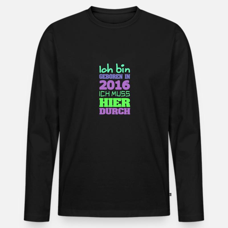 geboren 2016 - Männer Premium Bio Langarmshirt - Schwarz