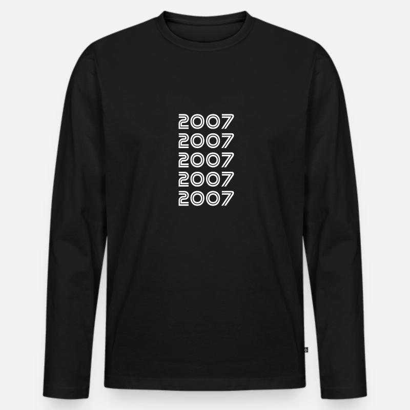 2007 - Männer Premium Bio Langarmshirt - Schwarz
