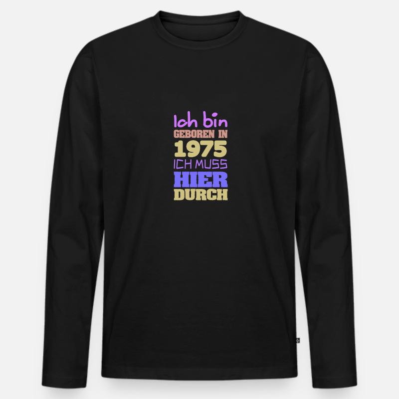 Bin 1975 - Männer Premium Bio Langarmshirt - Schwarz