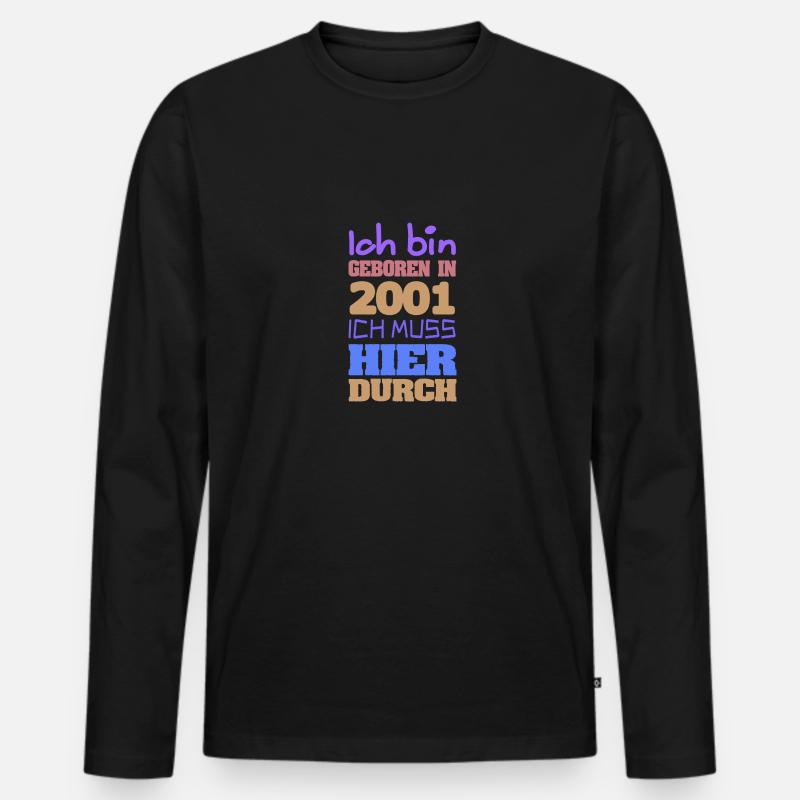 Bin geboren in 2001 - Männer Premium Bio Langarmshirt - Schwarz
