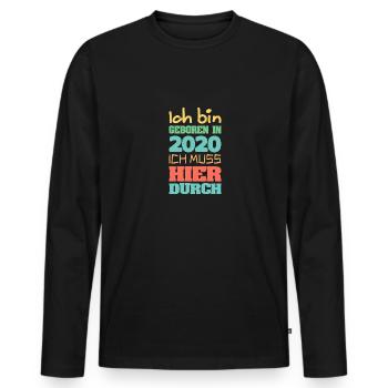 en 2020 - T-shirt manches longues Premium bio Homme - noir - Devant - Nico (187cm)