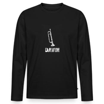 Blasmusik Davin - Männer Premium Bio Langarmshirt - Schwarz - Vorne - Nico (187cm)