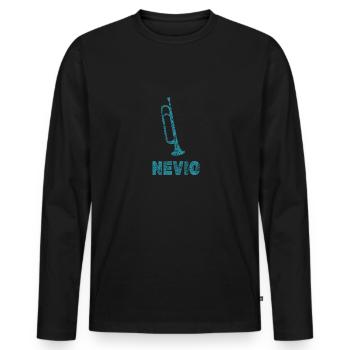 Blasmusik Nevio - Männer Premium Bio Langarmshirt - Schwarz - Vorne - Nico (187cm)
