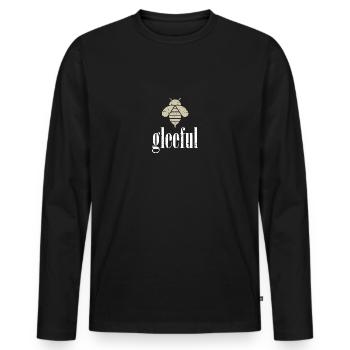 Beige Bee Gleeful Biene Be Gleeful - Men's Premium Organic Long Sleeve Shirt - black - Front - Nico (187cm)