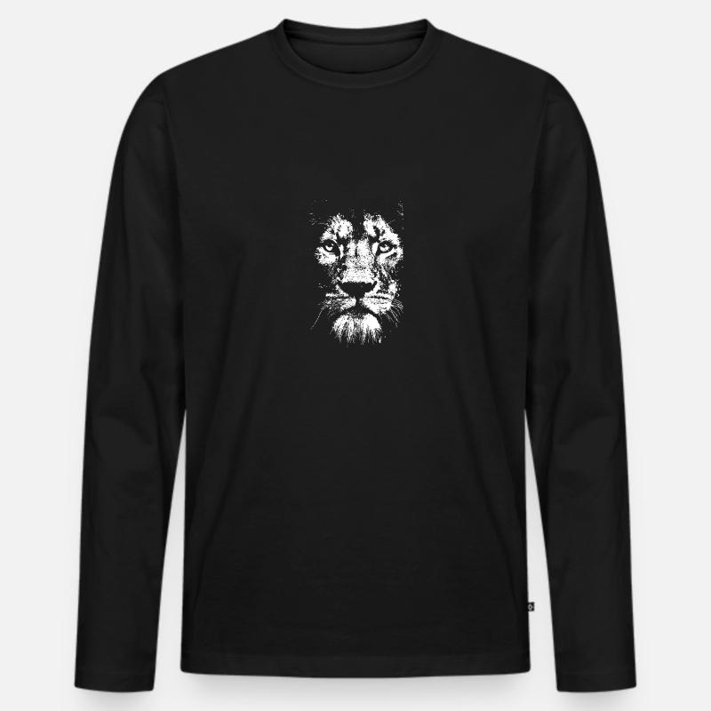 Lyon - Männer Premium Bio Langarmshirt - Schwarz