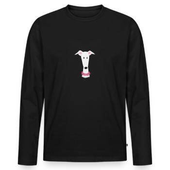 Lévrier à collier - T-shirt manches longues Premium bio Homme - noir - Devant - Nico (187cm)