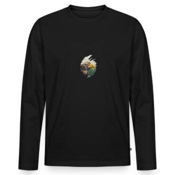 Eagle's Head - Men's Premium Organic Long Sleeve Shirt - black - Front - Nico (187cm)
