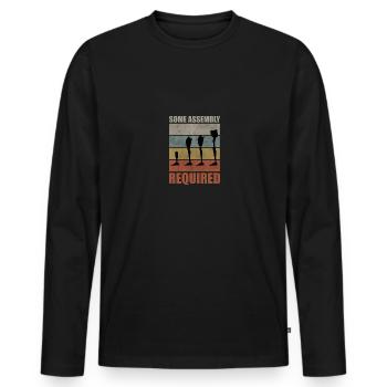 Prothèse Amputée Invalidité Cadeau - T-shirt manches longues Premium bio Homme - noir - Devant - Nico (187cm)