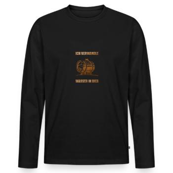 Brauer Bier Brauen Braumeister Hopfen Geschenk - Männer Premium Bio Langarmshirt - Schwarz - Vorne - Nico (187cm)