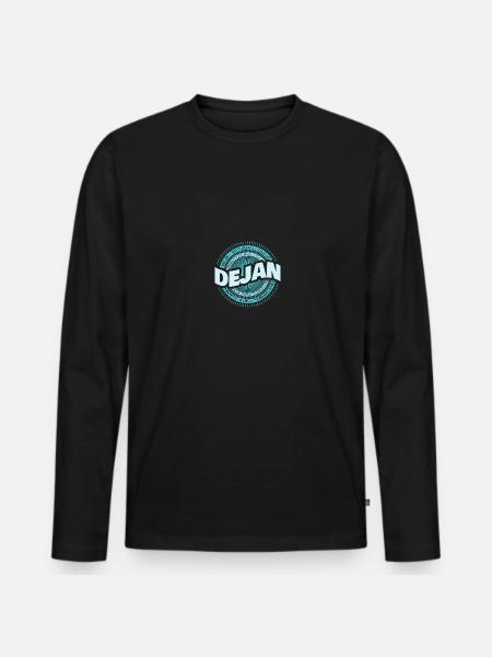 Geschenkidee Dejan - Männer Premium Bio Langarmshirt - Schwarz