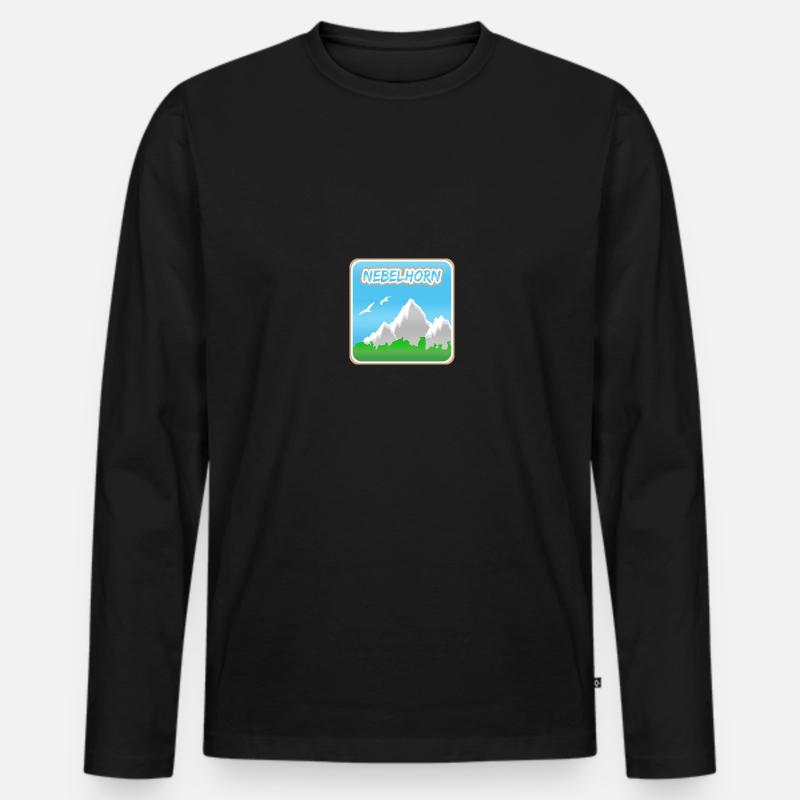Nebelhorn als Bergsteigen - Männer Premium Bio Langarmshirt - Schwarz