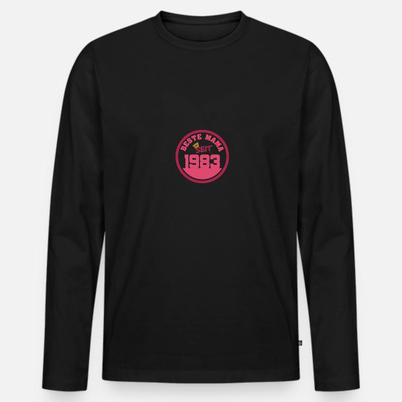 1983 - Männer Premium Bio Langarmshirt - Schwarz