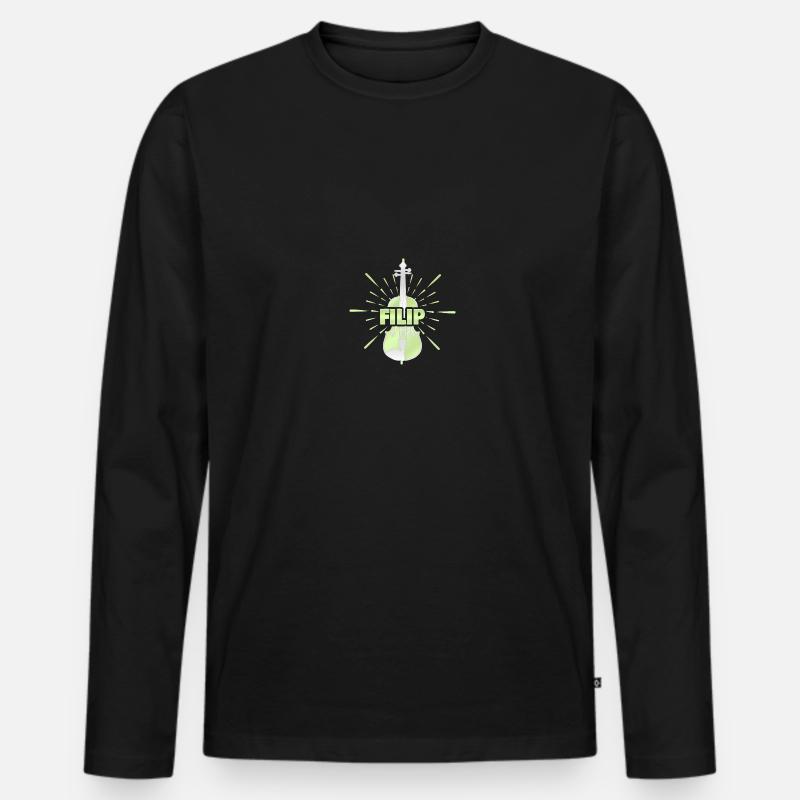 Filip - Männer Premium Bio Langarmshirt - Schwarz