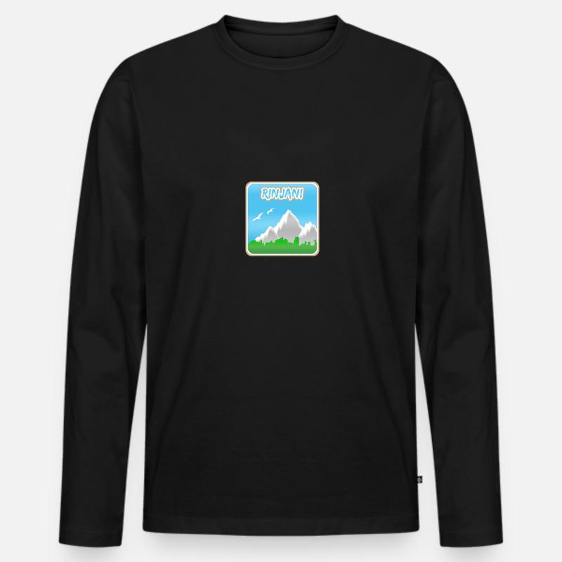 Bergsteigen Rinjani - Männer Premium Bio Langarmshirt - Schwarz